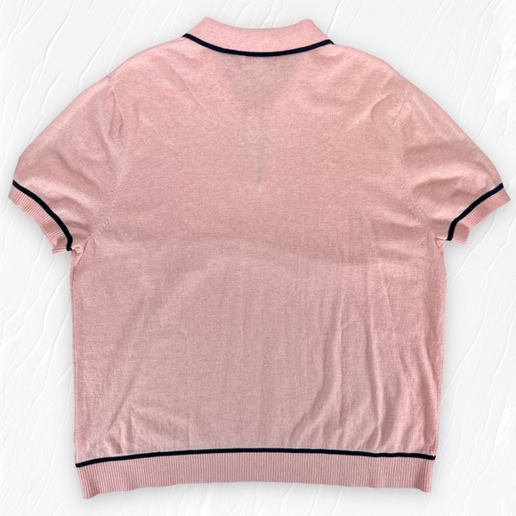 Goodfellow & Co Pink & Navy Trim Knit Polo-Type Short Sleeve Shirt Size XXL - Picture 3 of 10